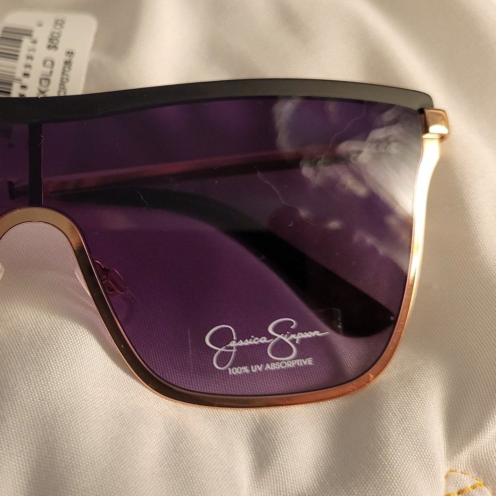 Jesscia Simpson J6100 Chic Metal UV Protective Women's Square Shield Sunglasses.